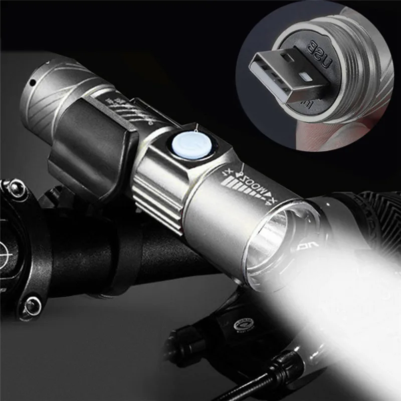 2018 Adjustable LED Zoom 3000LM MINI USB Rechargeable Flashlight Torch