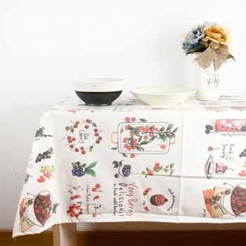 

7Size Korean Style Washable Rectangle Colorful Fruit Print Table Cloth Cotton Linen Tablecloth Dining Table Cover Kitchen Decor