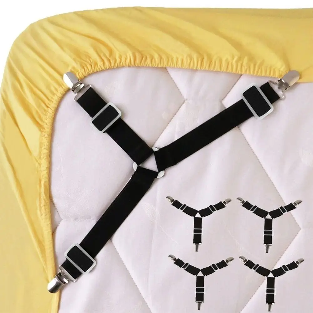

4 Pcs/set Mattress Duvet Blanket Fastener Straps Bed Sheet Fixing Clips Slip-Resistant Belt Cover Grippers Holder