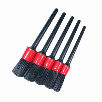 

5Pcs Natural Bristles Hair Detail Brush Set for Car Cleaning Slit Dust Removal Brushes Auto Cleaner Tools wholesale