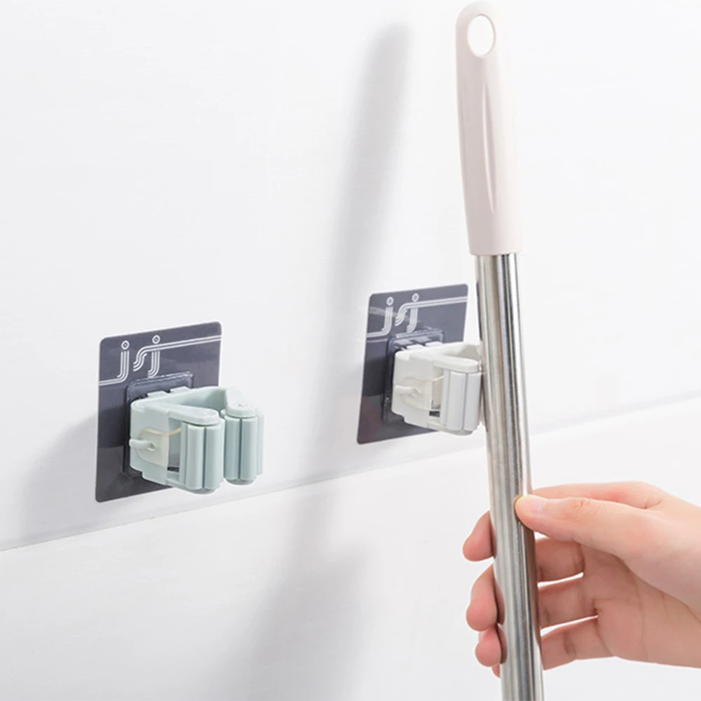 ABS+ ПВХ стабильное настенное крепление метла держатель для швабры вешалка для швабры Органайзер инструмент с самоклеящимся для использования в ванной комнате