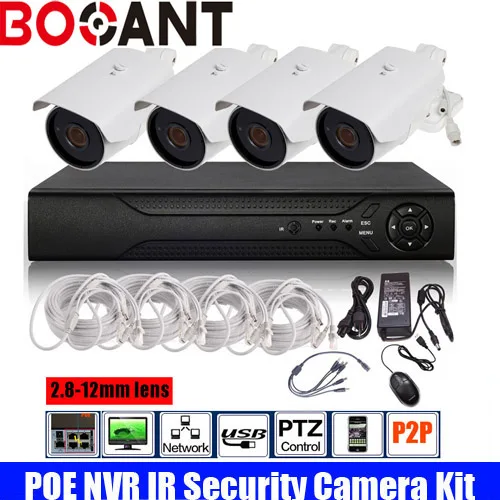 8ch onvif POE NVR CCTV System with 2.8-12mm Zoom Varifocal Lens P2P 1080P HD IP Camera Indoor Outdoor Home Security Kit | Безопасность и