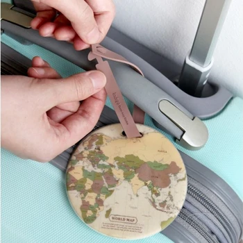 

Travel Accessories Luggage Tag Fashion Map Silica Gel Suitcase ID Address Holder Cute Baggage Boarding Tag Portable Label