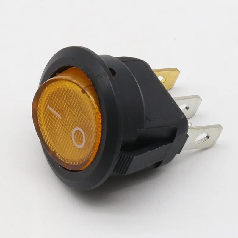 4 шт. автомобильный 220 В Круглый Рокер точечный лодочный светодиодный светильник переключатель SPST вкл/выкл топ продаж Электрический контроль - Цвет: Цвет: желтый