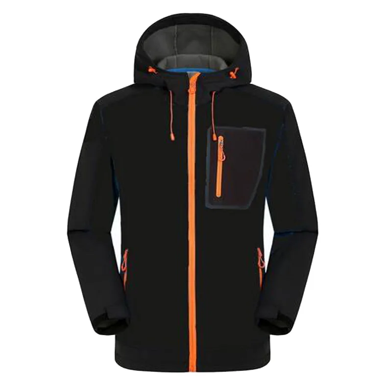 Aufdiazy, зимняя водонепроницаемая флисовая куртка, Мужская, для рыбалки, альпинизма, ветрозащитная, дождевик, треккинга, лыжного туризма, куртки JM044 - Цвет: Black