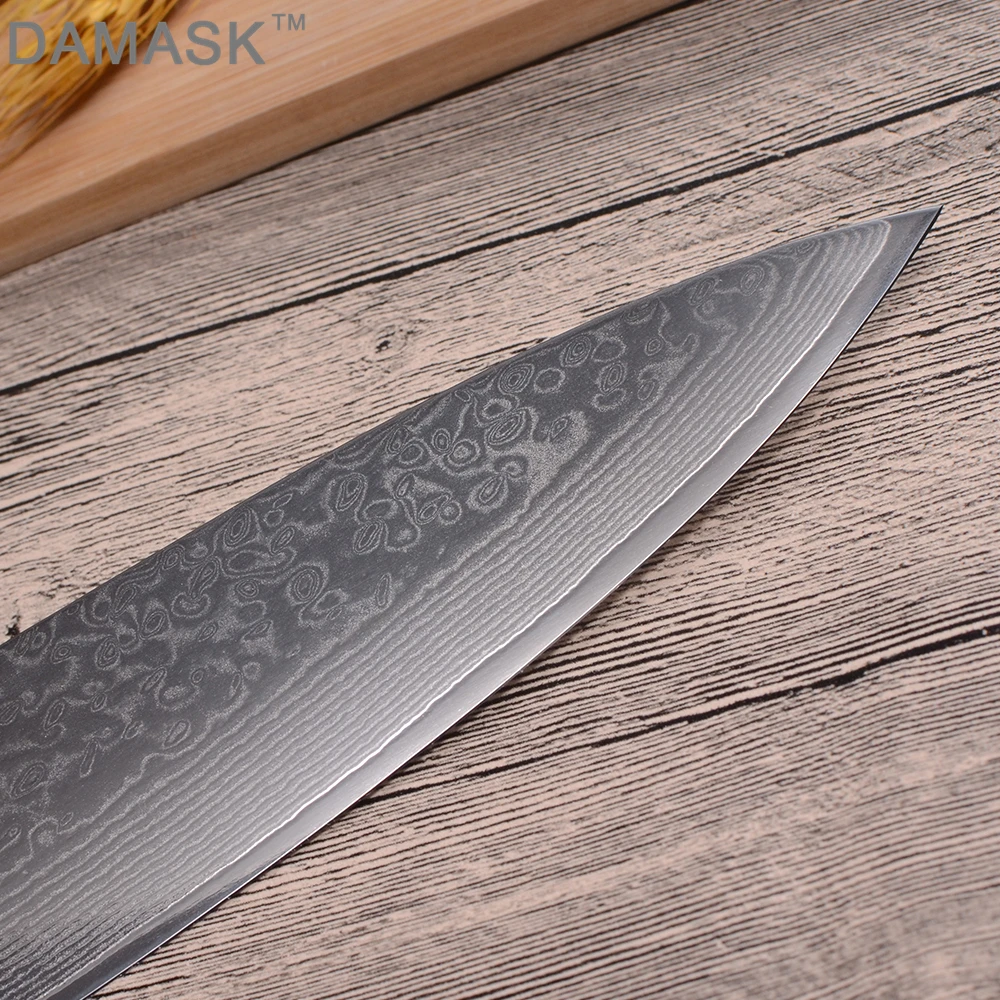 DAMASK Japanese Damascus Knife 8 Inch Chef Knife High-end Handmade Cooking Tool Black G10 Handle VG10 Steel Blade Kitchen Knife DAMASK Japanese Damascus Knife 8 Inch Chef Knife High-end Handmade Cooking Tool Black G10 Handle VG10 Steel Blade Kitchen Knife