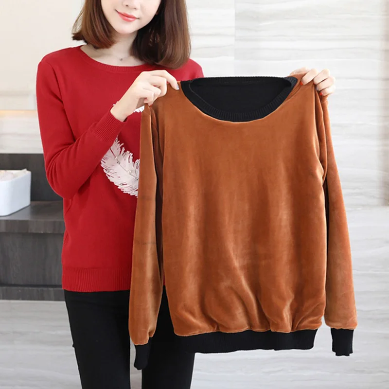 Женский осенне-зимний вязаный пуловер с вышивкой, свитера, Женский вязаный теплый толстый бархатный свитер высокого качества