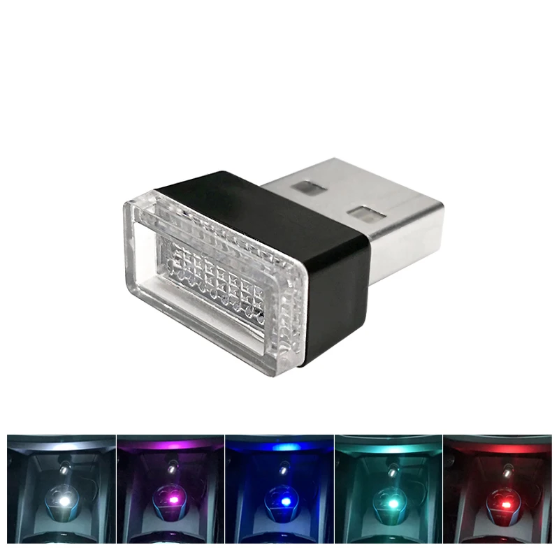 

AZGIANT Mini USB Car inside LED Atmosphere light Funny and colorful 5V with USB socket, White, Blue, Crystal Blue, Red, Pink