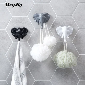 

Elephant Decorative Adhesive Hooks Seamless Nail-free Wall Rack Bathroom Wall Hook Organizer Store Houshold Sundries Holder