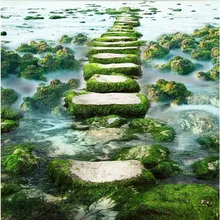 Custom modern bathroom 3D floor wallpaper grinding slip waterproof thickening self - adhesive PVC flooring beibehang custom 3d flooring waves painted floor super green on the bathroom floor wall papers home decor 3d wallpaper flooring