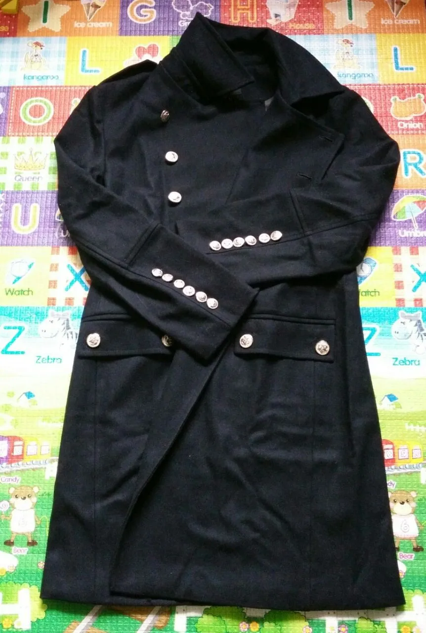 CHAOJUE Design men coats and jackets S-6XL oversized tall and big men green woolen coat germany army navy pea coat free shipping