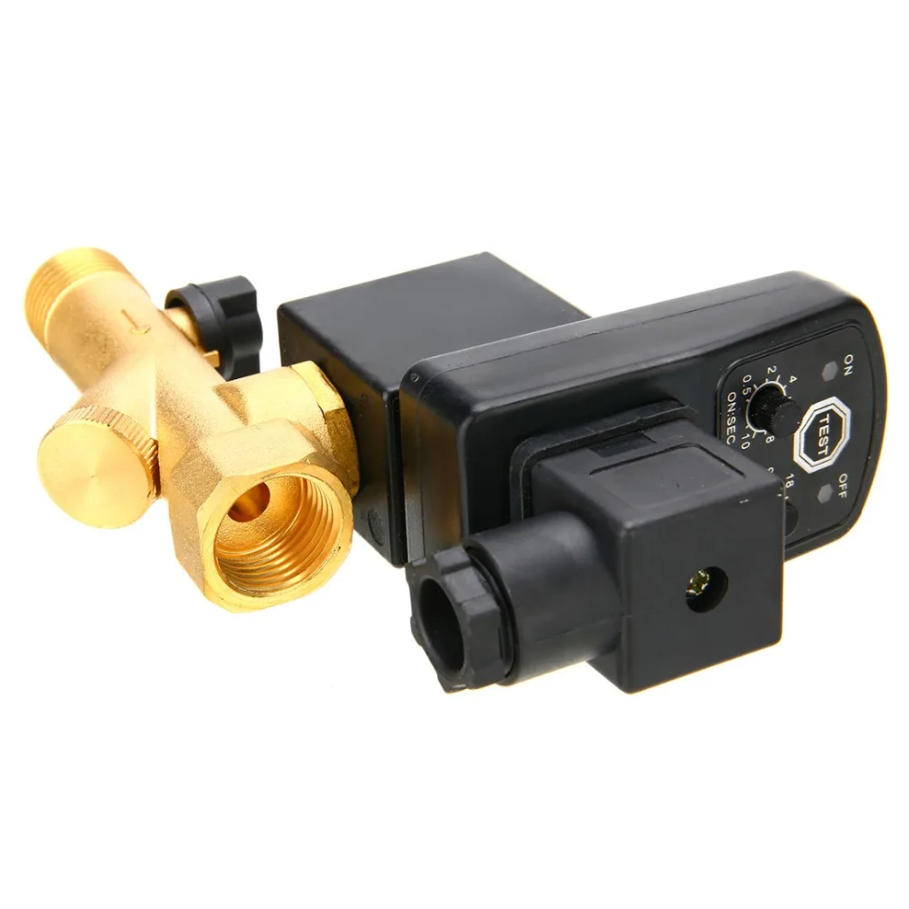 

1pc 1/2" AC110V/AC220V 1.6Mpa Electronic Drain Valve Timed Air Compressor Gas Tank Automatic 2-way Mayitr Durable Drain Valve