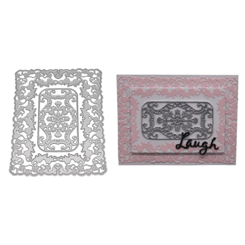 

Lace Rectangle Frames Metal Cutting Dies For DIY Scrapbooking Card Making Album Stencil Embossing Clear Stamps And Dies 2019