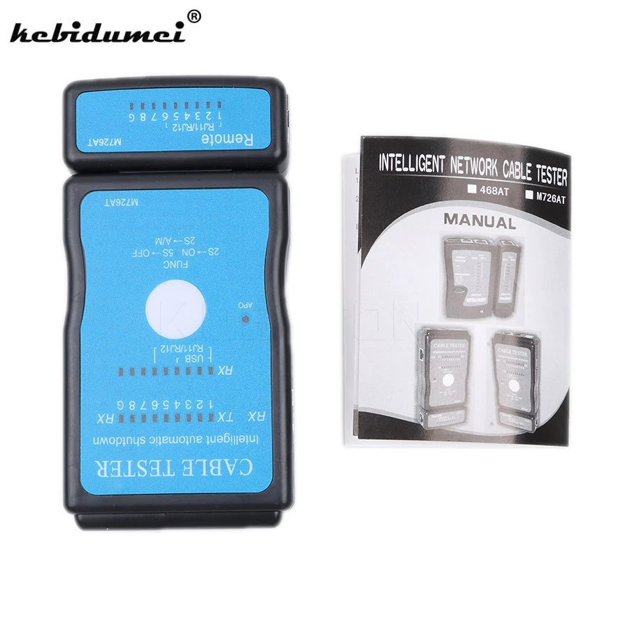 Тестер сетевого кабеля kebidumei детектор LAN Micro USB RJ45 RJ11 RJ12 для CAT5 синий|ethernet tools|cable tester