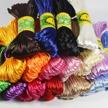 1 пачка/лот(20 ярдов) 2 мм мягкий атласный шелковый шнур для макраме, нейлоновый шнур Kumihimo Shamballa для браслета, ювелирных изделий W0404