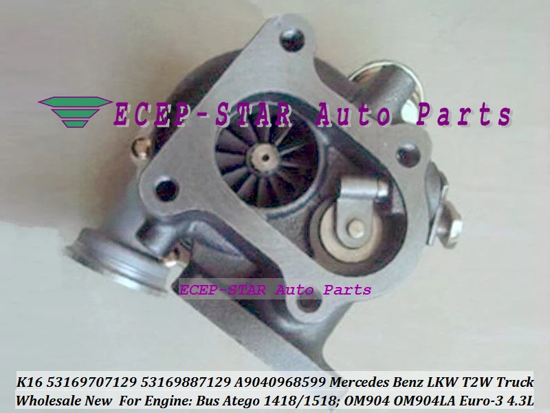 K16 53169707129 53169887129 9040968599 7129 Turbo Turbocharger For Mercede Benz LKW T2W Truck Atego 1418 1518 OM904 OM904LA EURO-3 4.3L (4)