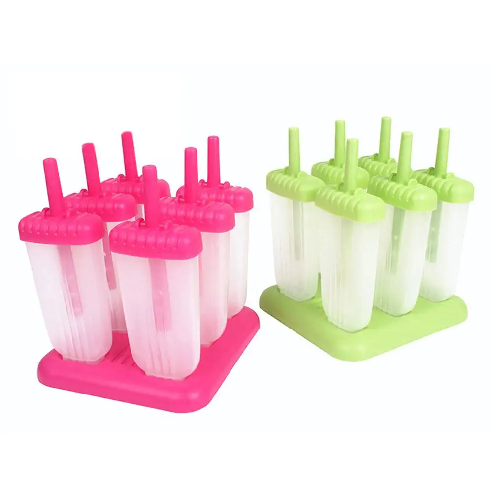 6pcs/Set Ice Cream Molds Reusable DIY Frozen Ice Cream Mold Popsicle