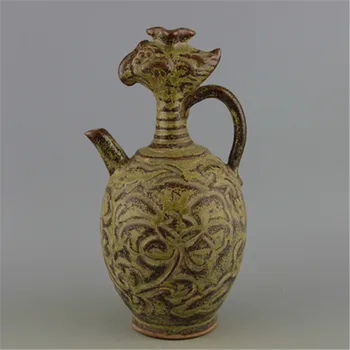 

#6 Antique Chinese SongDynasty porcelain bottle,Yue kiln,carved phoenix crafts,Decorations,collection & adornment,Free shipping