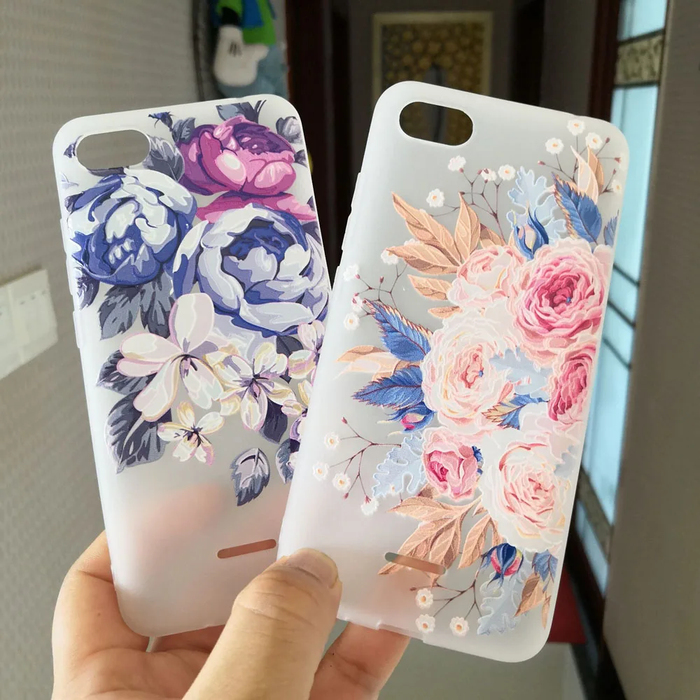 

Flower Silicon Phone Case For Xiaomi Redmi 6A Case Redmi6A 5.45 inch Soft TPU Cover Redmi 6A Rose Floral Case
