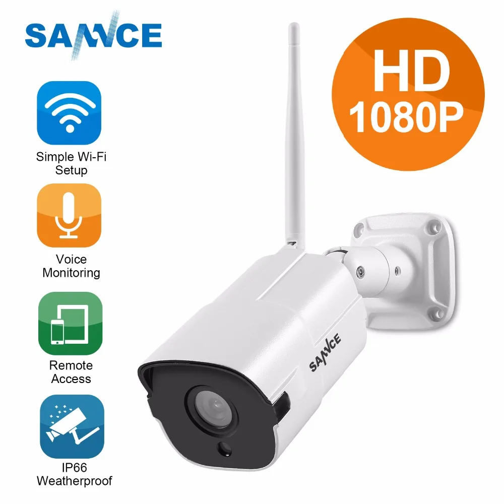 SANNCE 1080P Wifi IP Camera Wireless IP66Waterproof Outdoor Night Vision Surveillance Bullet Camara IR Cut Home Security Camara SANNCE 1080P Wifi IP Camera Wireless IP66Waterproof Outdoor Night Vision Surveillance Bullet Camara IR Cut Home Security Camara