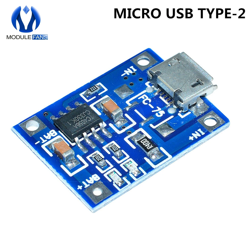 5 шт./компл. type-c/Micro/Mini USB 5V 1A 18650 TP4056 модуль зарядного устройства литиевой батареи зарядная плата двойной функции 1A li-ion - Цвет: Micro USB 2