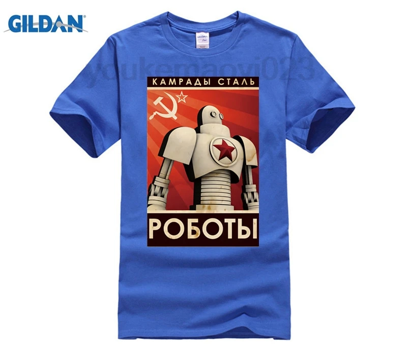 

GILDAN COMMUNIST GIANT ROBOT CCCP short sleeve T-shirt Top Lycra Cotton Men T-shirt New DIY Style
