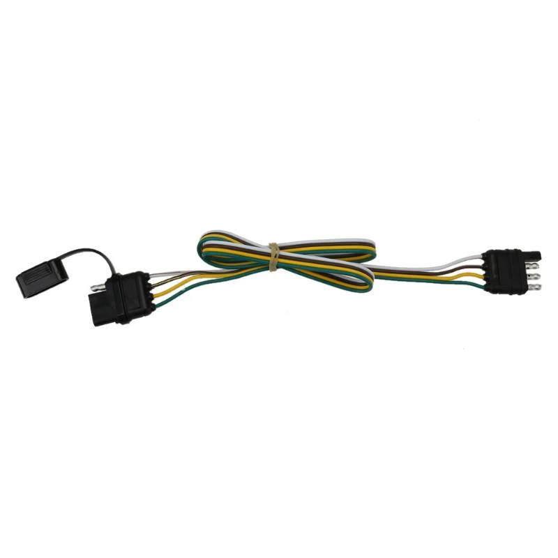 Enchufe de remolque plano cubierto de 4 polos americano, de remolque plano de 6/12/24V, 4 pines, con Cable de plomo codificado por Color de 32"|Cables, adaptadores y enchufes| - AliExpress