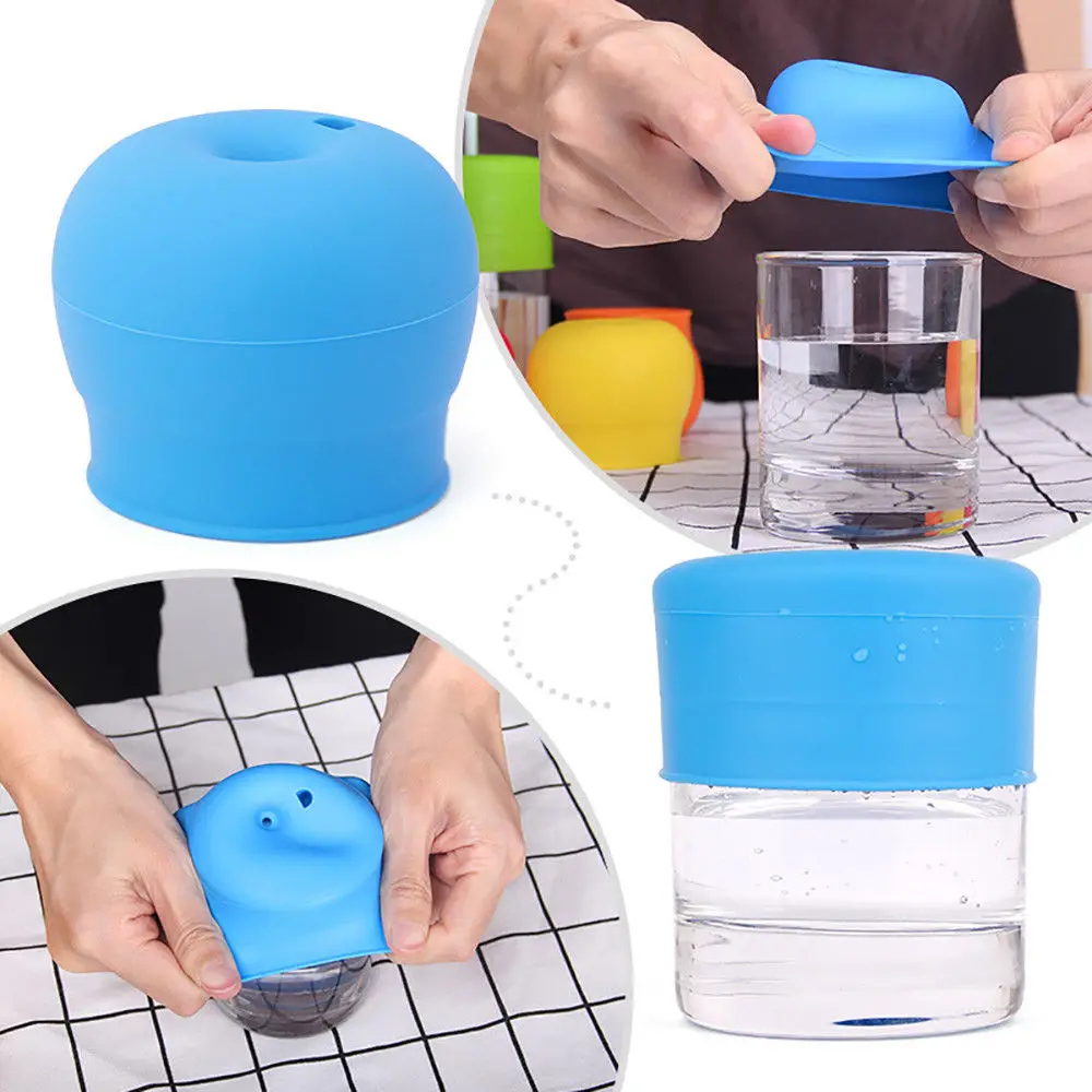 Silicone Sippy Cup Lids Straw Spill Proof Cup Cover Creative Kids Baby