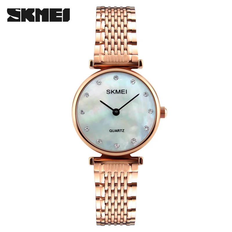 SKMEI женские часы женские Montre Femme женские наручные часы женские часы платье кварцевые часы женские модные наручные часы Relojes Mujer - Цвет: rose shell