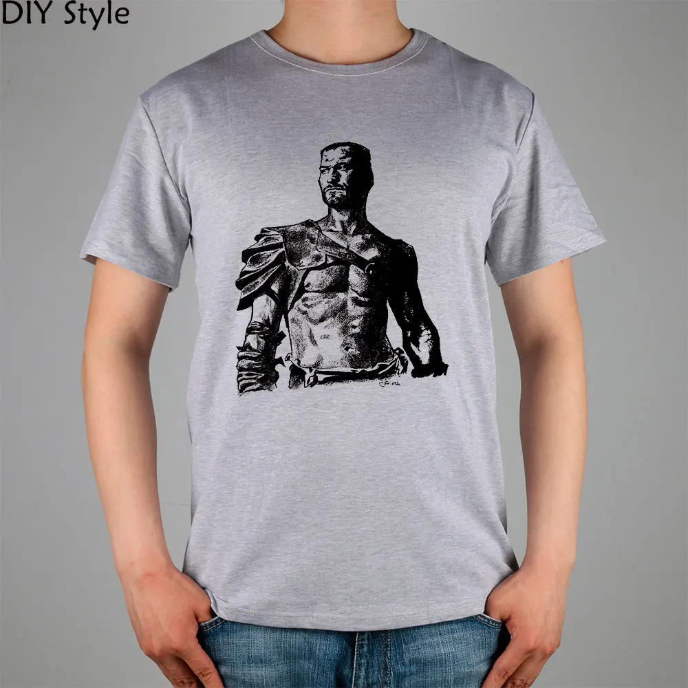 Spartacus الكلاسيكية الأمريكية tv المصارعة shisi بدخشان التفكير رجل قصير كم t-shirt ليكرا أعلى
