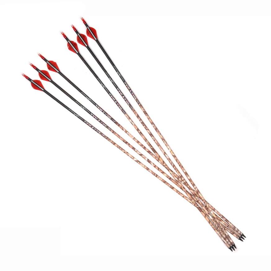 Seta de Carbono Ponta de Seta para Arco e Flecha de Caça 250 com Mutável 24 Polegadas 3 k Pure Coluna Composto Arco Tiro 6 - 12 Pcs 32 12 Esporte e Lazer