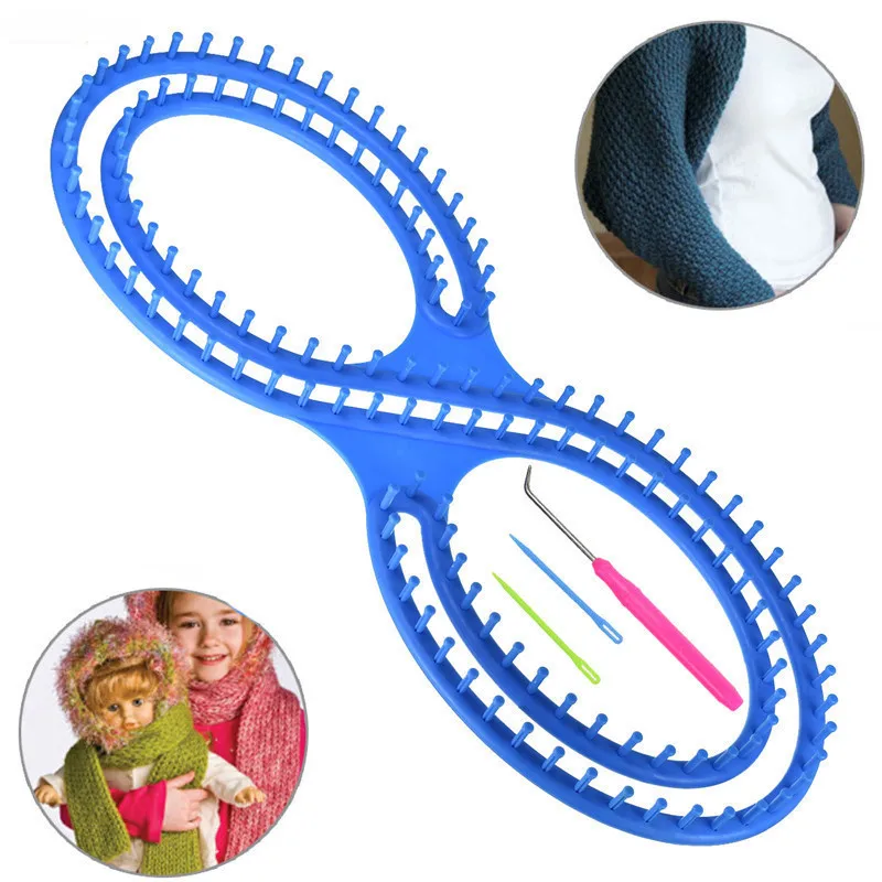 

Random Color Wide Afghan Knitting Loom Craft Kit Tool with Hook Needle for Blanket Shawl Scarf Knitting Tools With Instruction