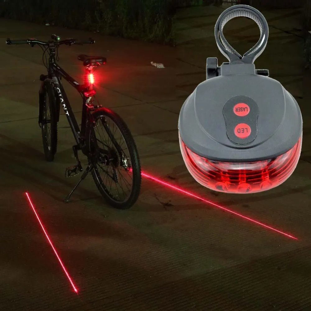 5 светодиодный свет 2 лазеры ночной горный MTB велосипед Защита задних фонарей Предупреждение велосипедная лампа для фары заднего света Bycicle освещение, аксессуары для велосипедов