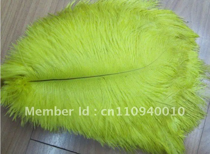 

Free shipping 100pcs/ lot 10-12inch 25-30cm yellow ostrich feather, real ostrich feathers wholesale