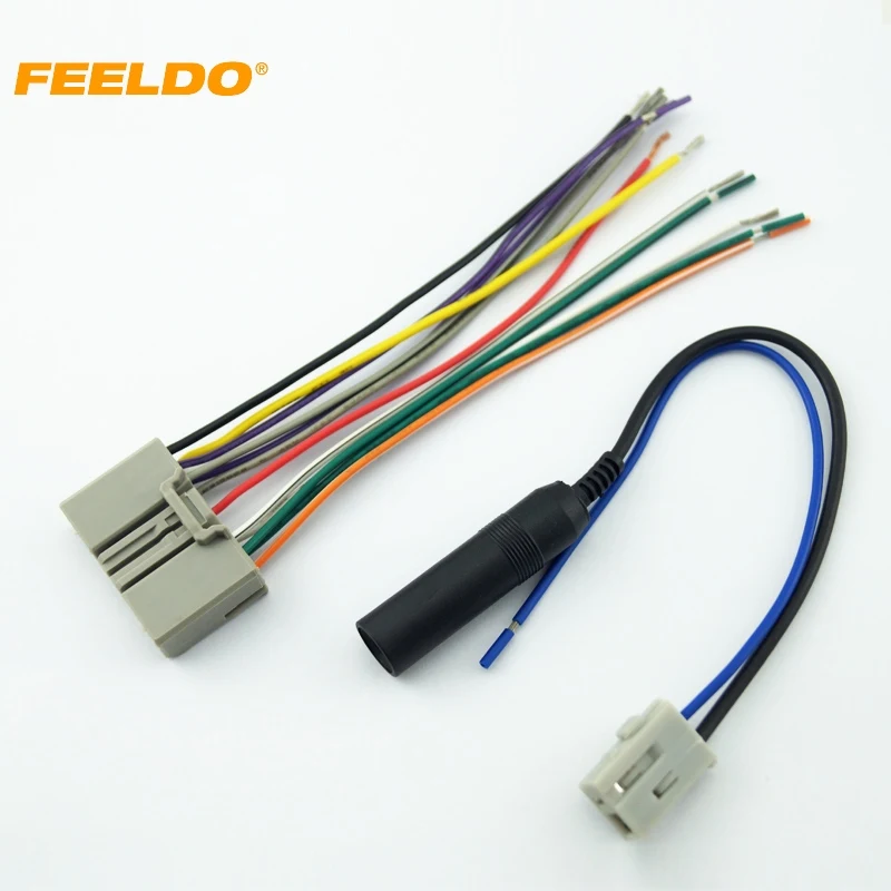 FEELDO Car Audio CD Player Radio Stereo Wiring Harness Antenna Adapter