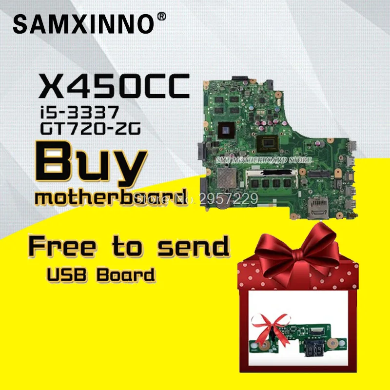 Laptop Motherboard For Asus X450CC x459cc With I5-3337U HM76 GT720M Non-Integrated Mainboard 8 Memory REV2.3 Fully Tested S-6 Laptop Motherboard For Asus X450CC x459cc With I5-3337U HM76 GT720M Non-Integrated Mainboard 8 Memory REV2.3 Fully Tested S-6
