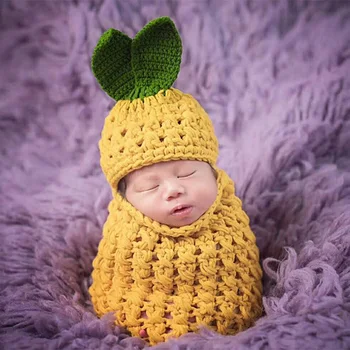 

Funny baby photography props pineapple costume newborn photo shoot infant boy girl knit new born fotografia accessories outfits