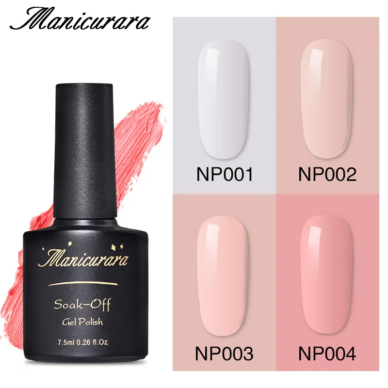

Manicurara 4Pcs/Lot Nude Pink Red Gel Nail Polish Set Sliver Black Soak Off UV Gel Nail Polish Manicure Nail Art Decorations