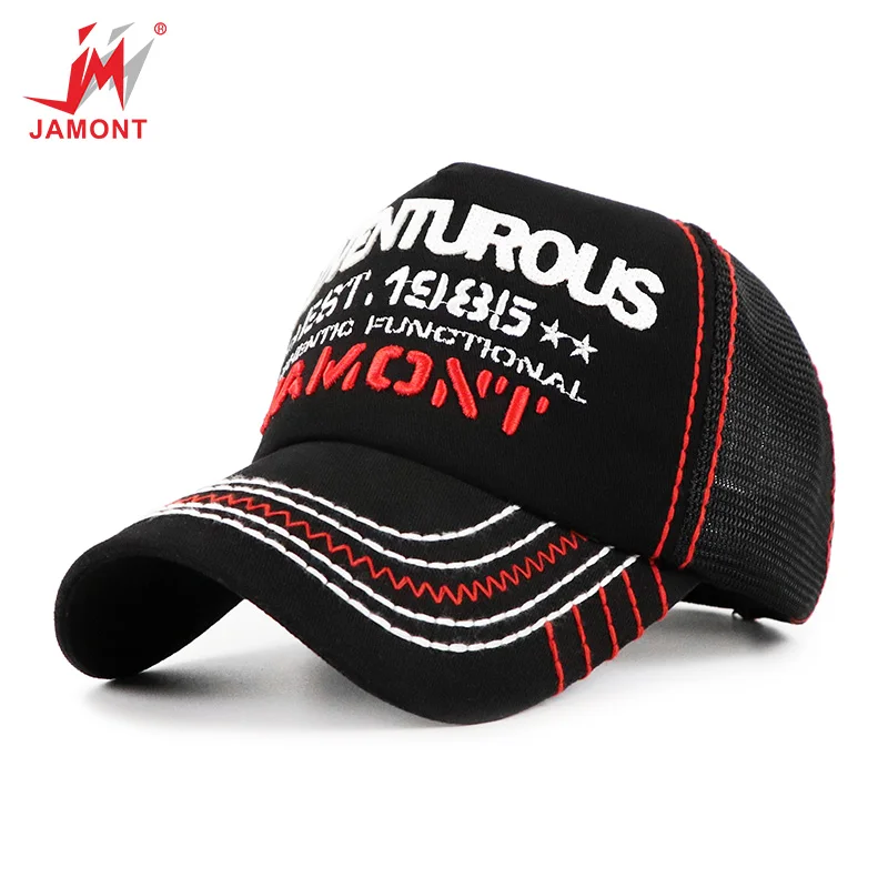 Mesh cap black JAMONT Новая мода вышивка унисекс бейсболка s Летняя Сетка Snapback солнцезащитные головные уборы для мужчин и женщин Casquette Хип-Хоп Кепка Gorras Bone - Цвет: Mesh cap black