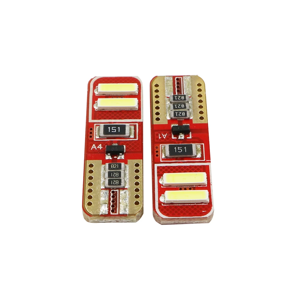 YSY Новинка 500 шт. светодиод T10 canbus W5W t10 4smd 7020 7014 Светодиодная лампа 4 без ошибок