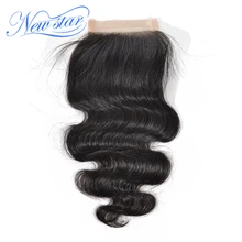 New Star Body Wave 4×4 Lace Closures 10″ to 20″Inches Natural Color 100% Human Hair Free Part With Baby Hair Free Shipping