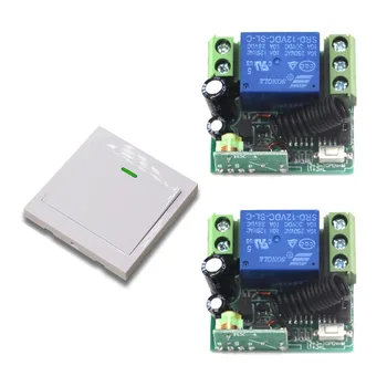 

Latest Mini DC 12V 1CH Channel Wireless Remote Control Switch Wall Panel Remote Transmitter Sticky Remote +2 Receiver ON/OFF