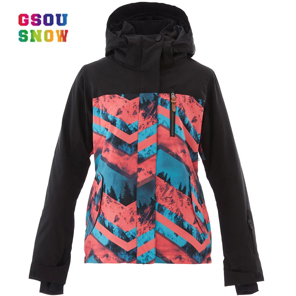 

GSOU SNOW Women Skiing Jacket Waterproof Breathable Snowing Jacket High-Q Skiing And Snowboarding Warm Jacket Windproof