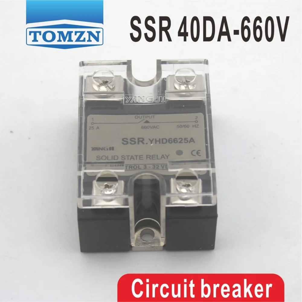 

40DA SSR Control 3-32V DC output 48~660VAC High voltage single phase AC solid state relay