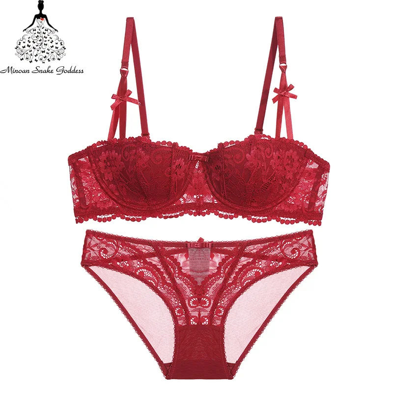 Push Up Set biancheria intima da donna con pizzo Nature