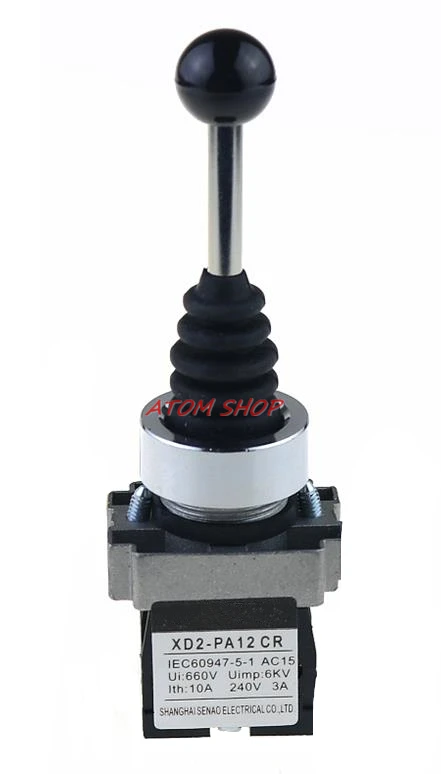 Interruttore Joystick XD2-PA22CR 2 Posizioni, 2NO, Ritorno A Molla, IP55 - Nuovo, Industriale