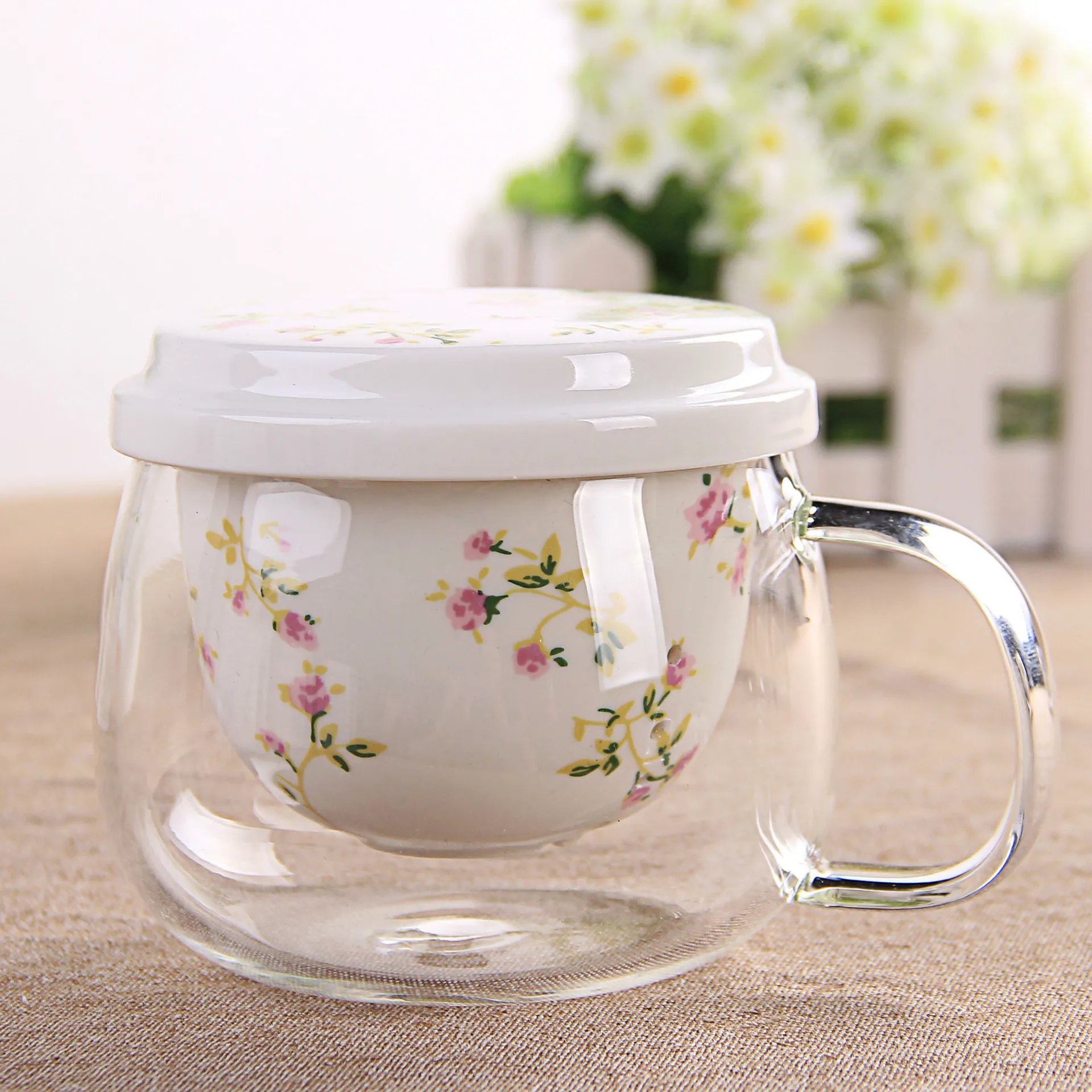 Buy Creative Glass Bottle Water Ceramic Cup Filter Liner Thick Glass Cup with