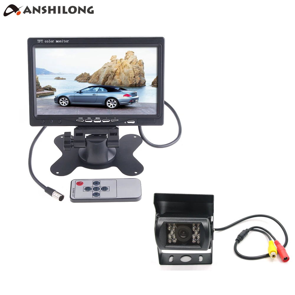 ANSHILONG 7 Car/Bus/ Truck Rear View LCD Standalone Monitor System Kit with 18 IR LED Reversing Back up Camera 12V-24V ANSHILONG 7 Car/Bus/ Truck Rear View LCD Standalone Monitor System Kit with 18 IR LED Reversing Back up Camera 12V-24V