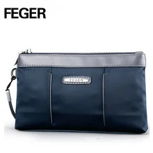 FEGER Nylon Handy Zipper Purse Man Wristlet Card Holder Phone Pocket Men Clutch Bag Free Shipping