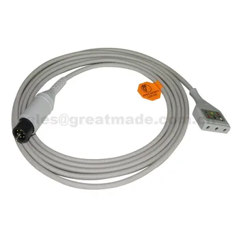 

Compatible Mindray 3-lead 9ft straight connector DIN safty ECG trunk cable 6PIN